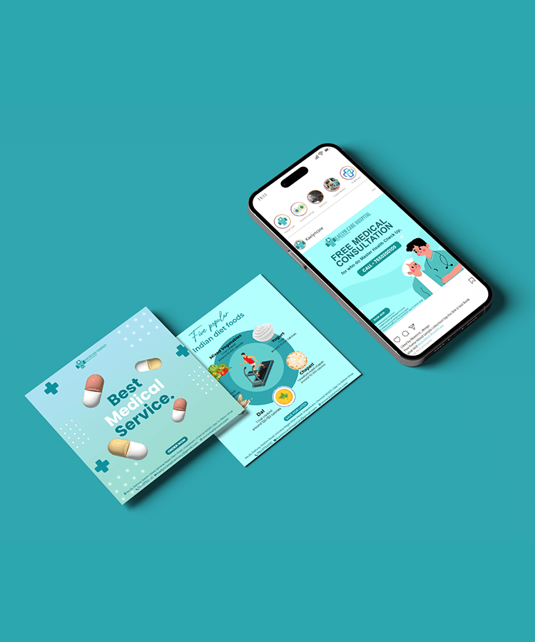  blorence design portfolio page, kaelyn care hospital branding design page
